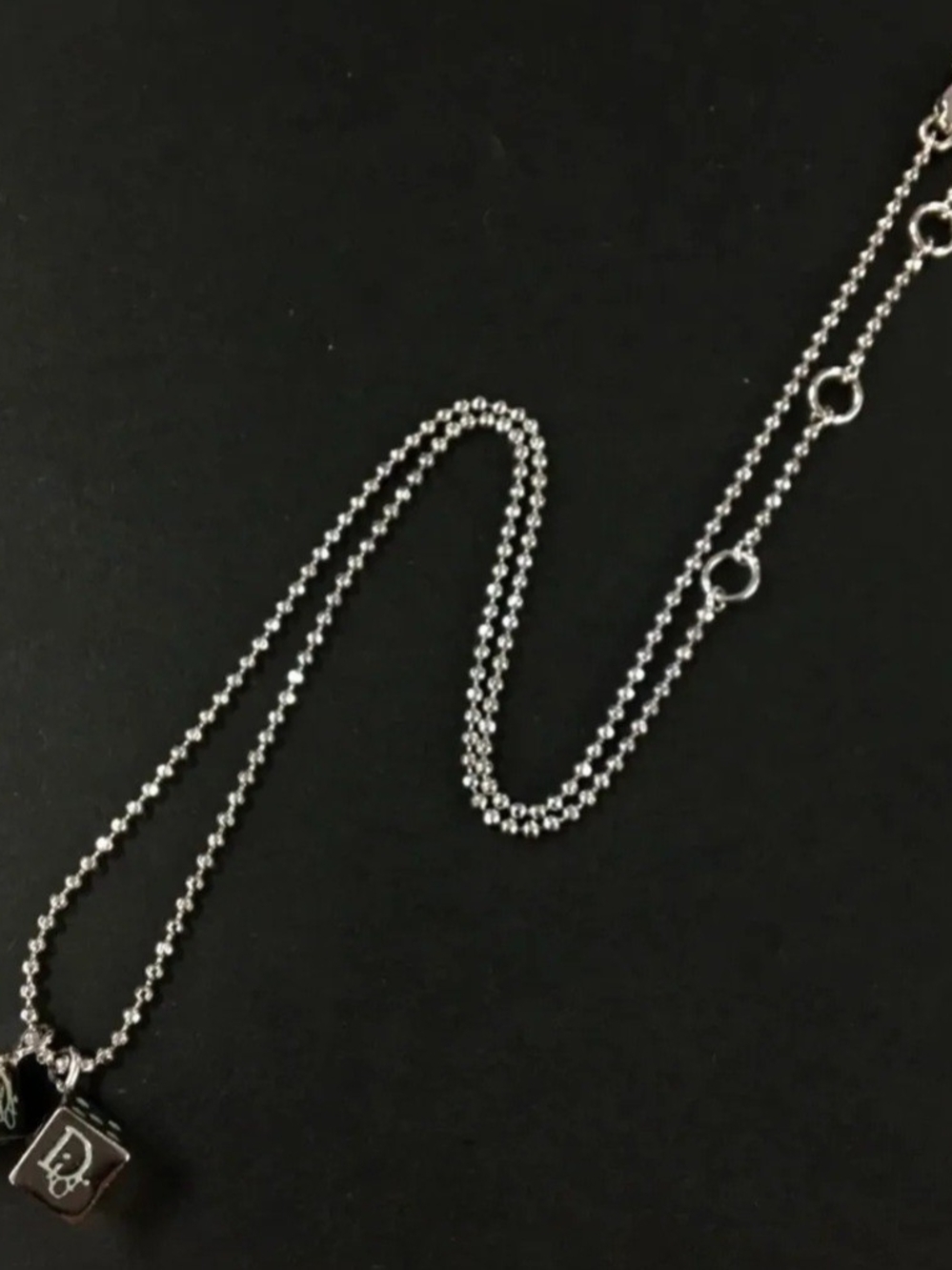 Dior Silver Dice Pendant Necklace - Picture 2 of 3